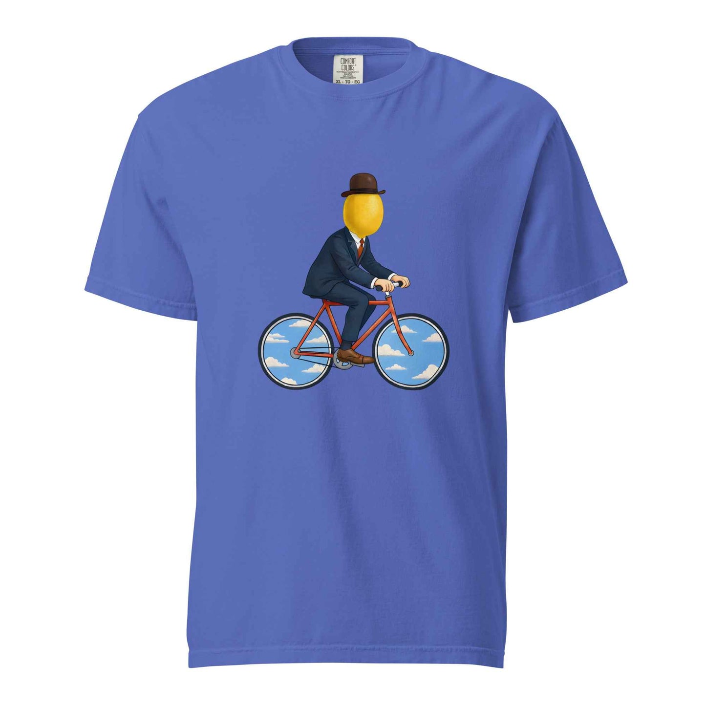 The Surreal Commute, Rene Magritte-Inspired Cycling T-shirt