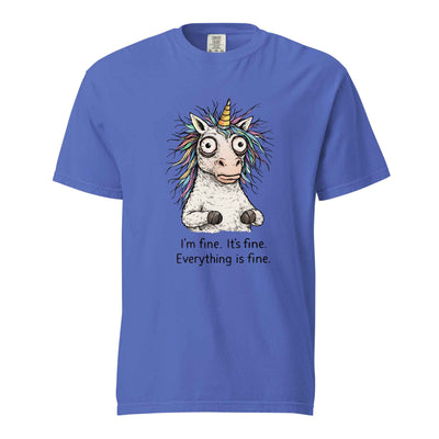 Funny Stressed Unicorn Shirt, I'm Fine Everything is Fine Tee