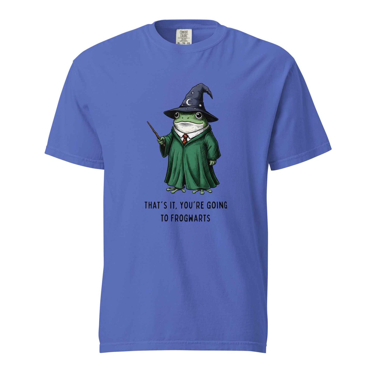 Frogwarts Wizard Frog T-Shirt. Fantasy Humor Tee