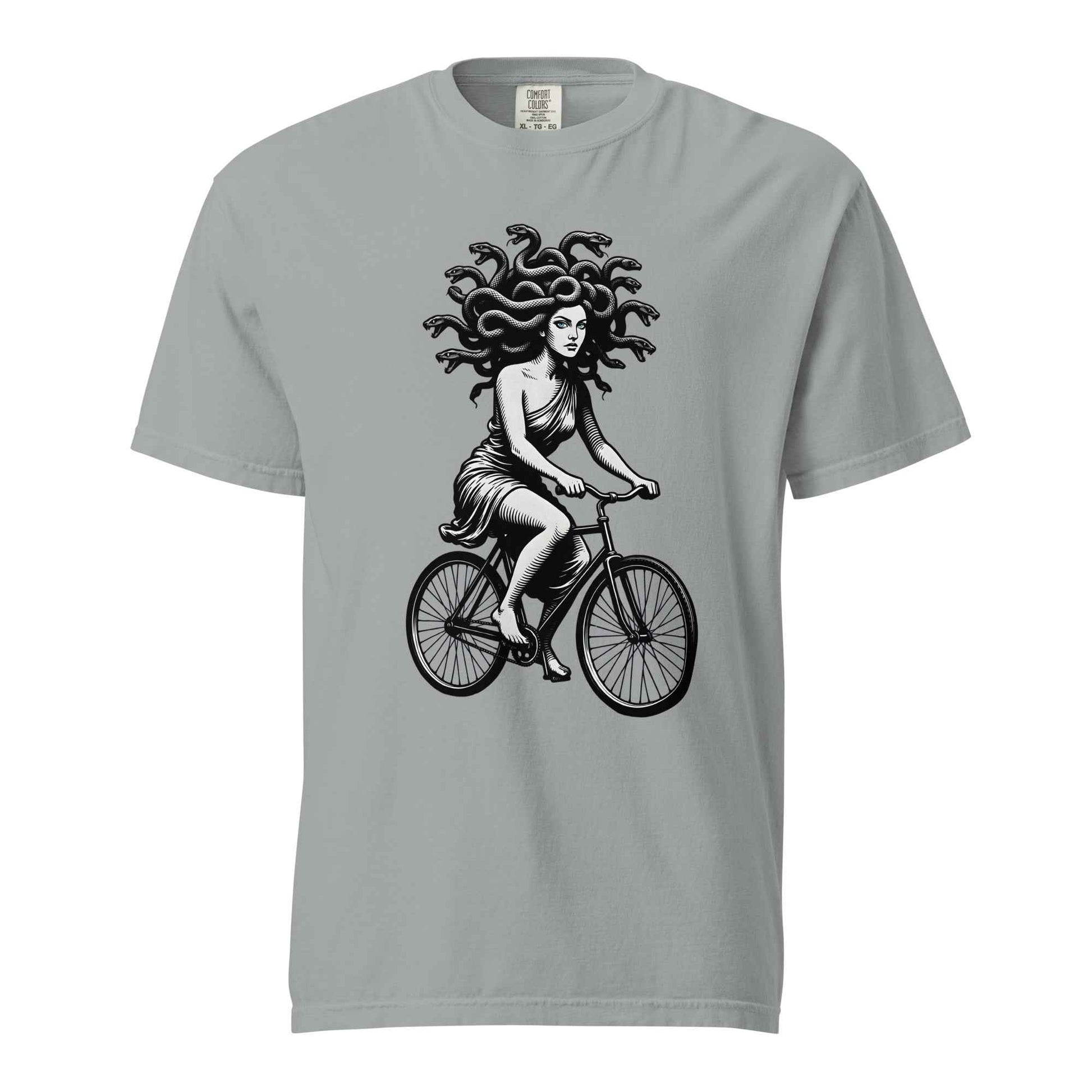 Medusa Gorgon on a Bicycle T-Shirt, Greek Mythology Tee