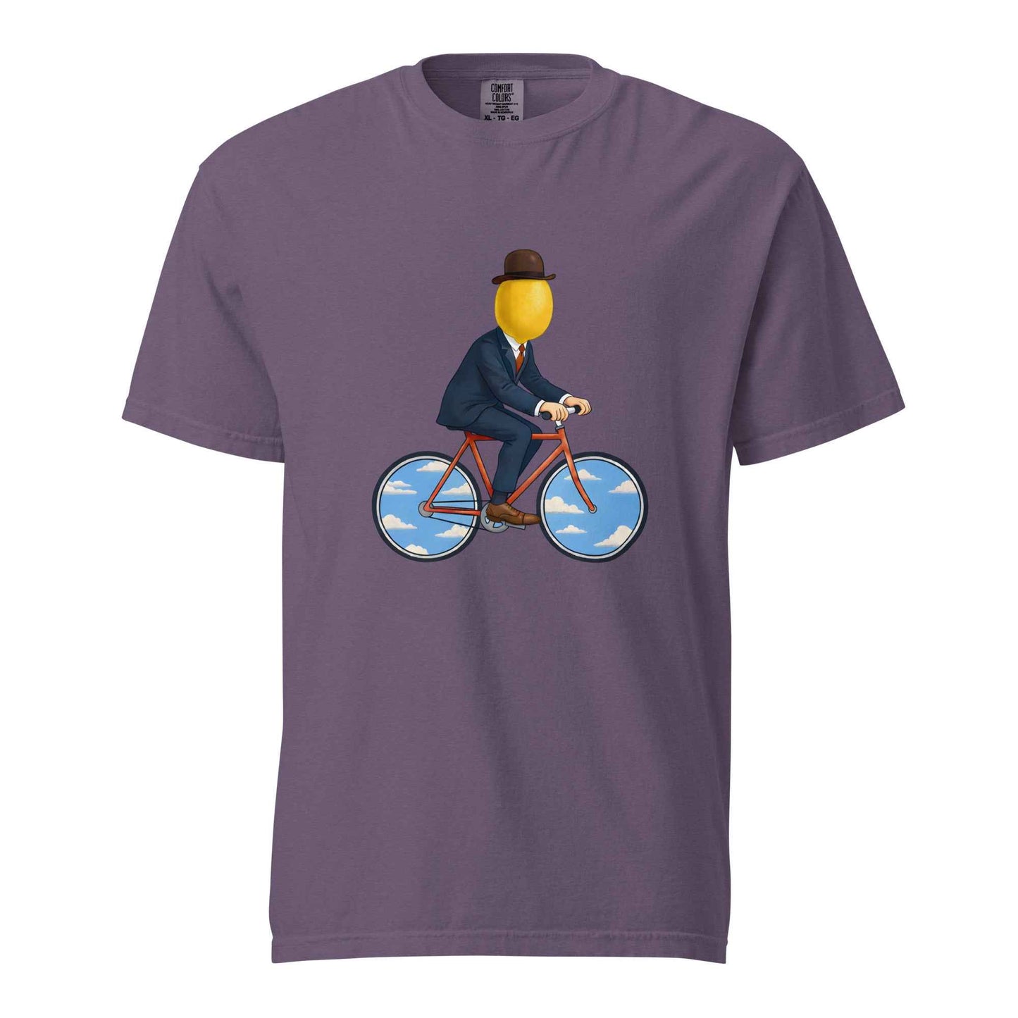 The Surreal Commute, Rene Magritte-Inspired Cycling T-shirt