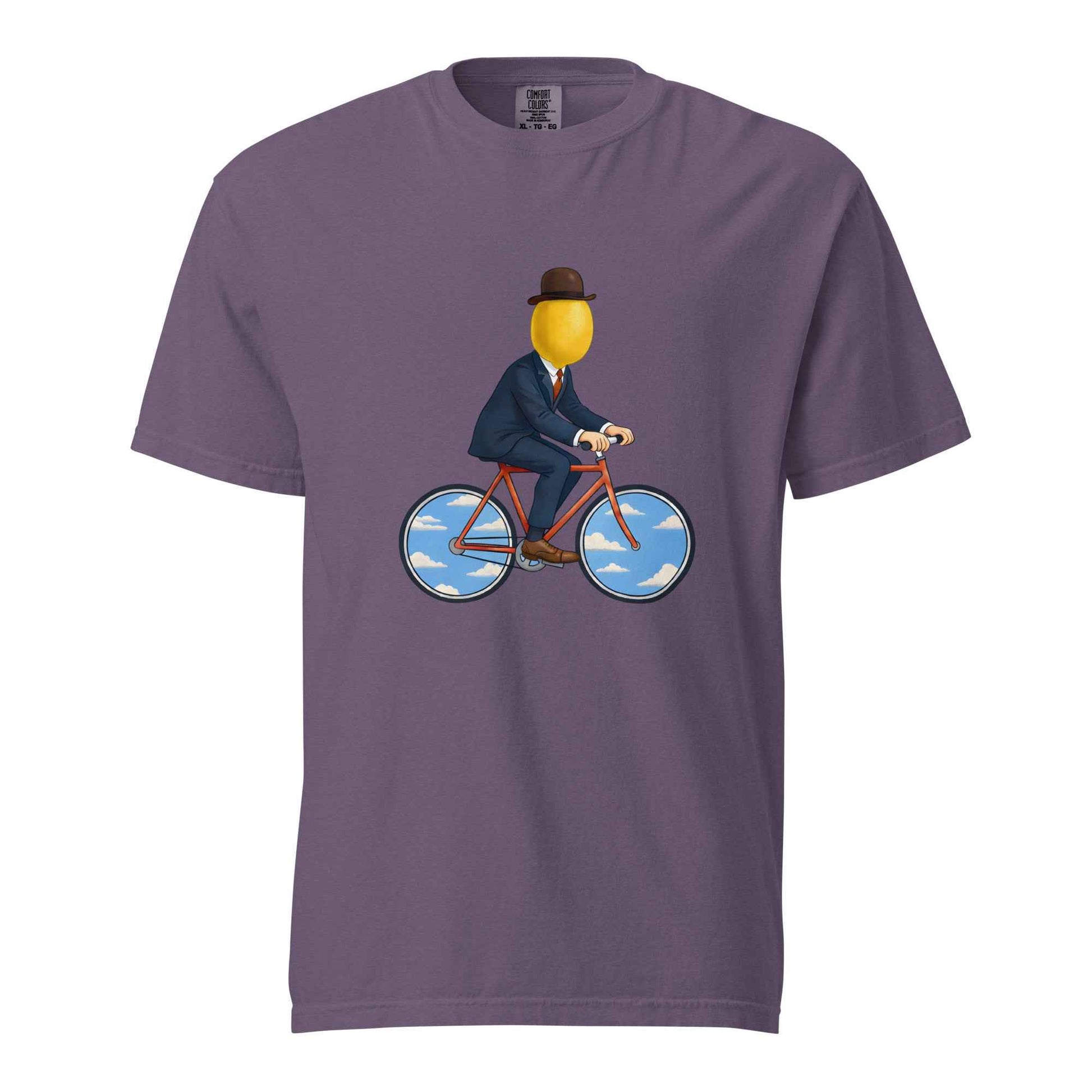 The Surreal Commute, Rene Magritte-Inspired Cycling T-shirt