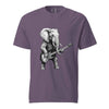 Grape purple Heavy Rhythm elephant playing bass guitar graphic t-shirt - elephant bassist jazz music tee