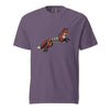 Grape purple Spring-Loaded Slinky Fox graphic tee - fox playing with slinky art shirt