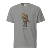 Gray Spinosaurus mirabilis t-shirt with plush toy graphic - hell heron dinosaur tee