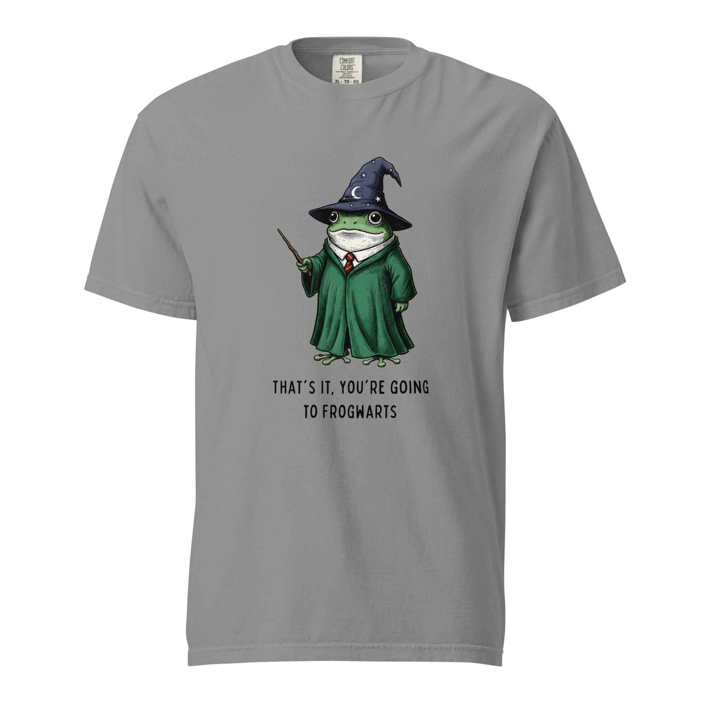Frogwarts Wizard Frog T-Shirt. Fantasy Humor Tee