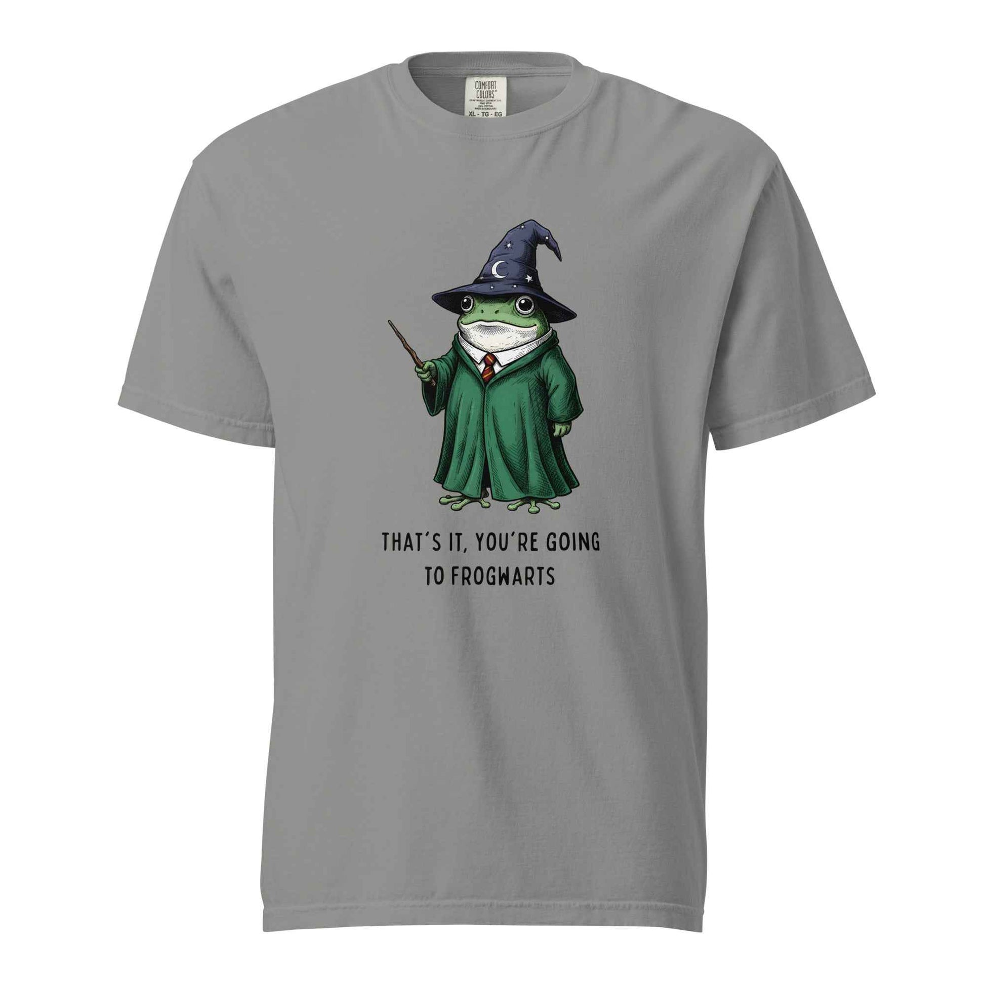 Frogwarts Wizard Frog T-Shirt. Fantasy Humor Tee