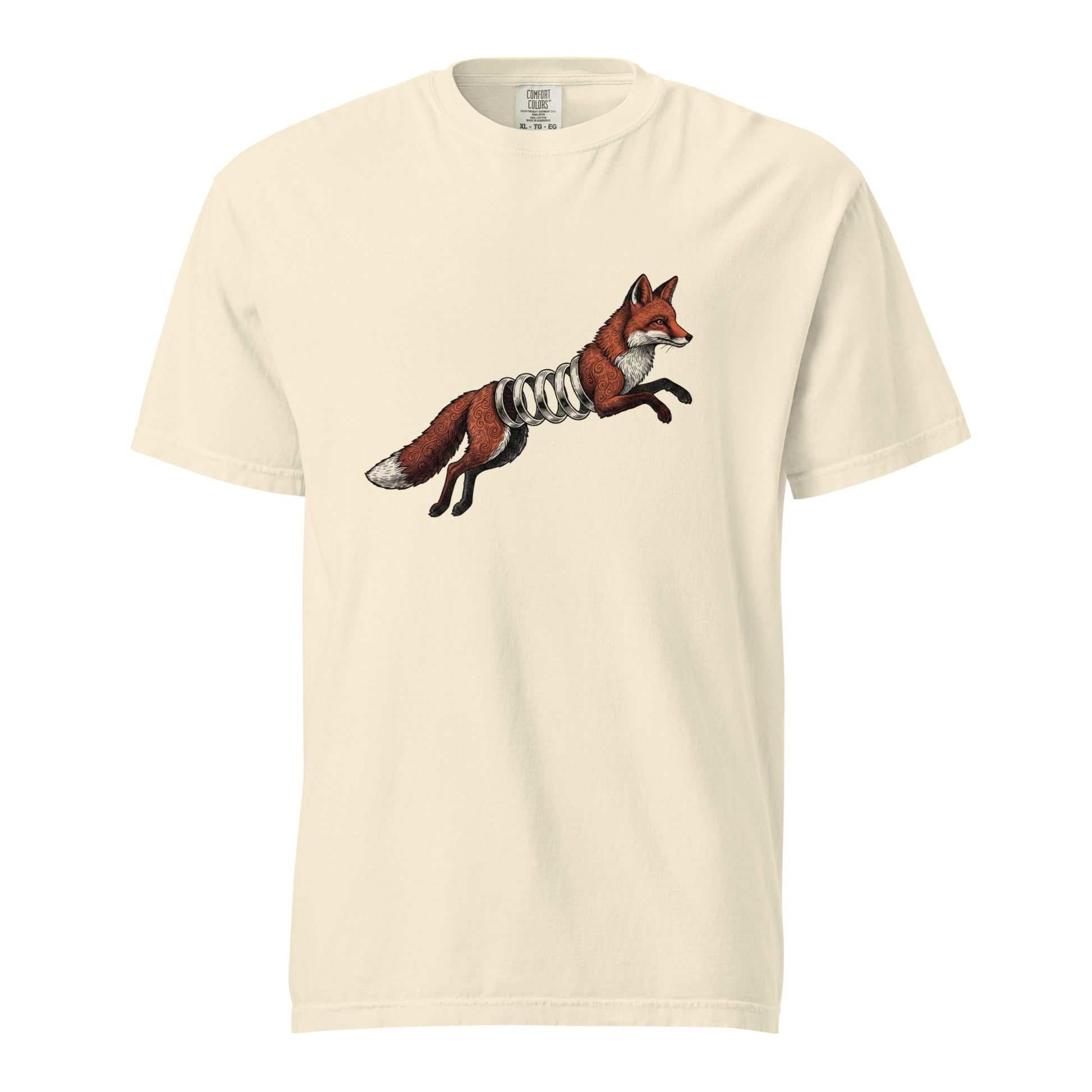 Ivory Spring-Loaded Slinky Fox graphic tee - retro fox toy spring vintage tee
