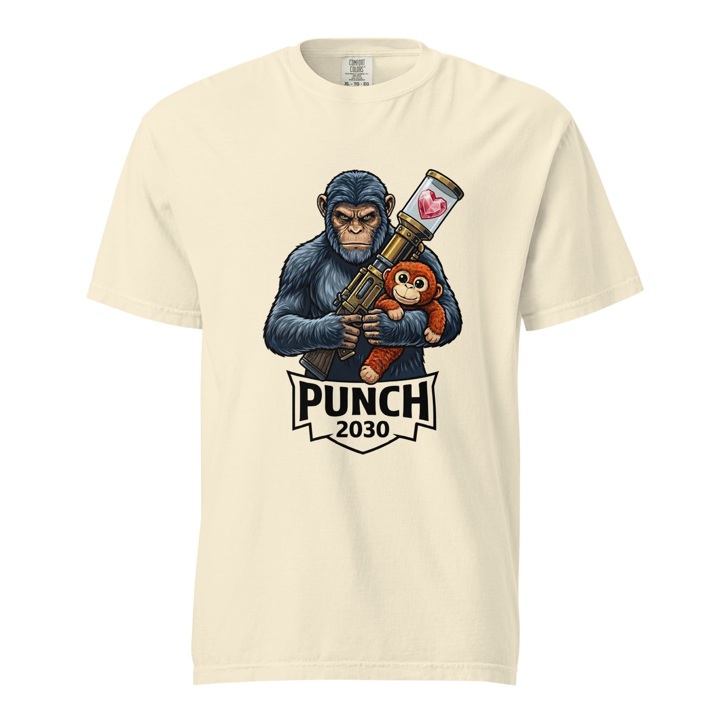 Ivory Punch 2030 Heart Core warrior monkey t-shirt - team punch shirt