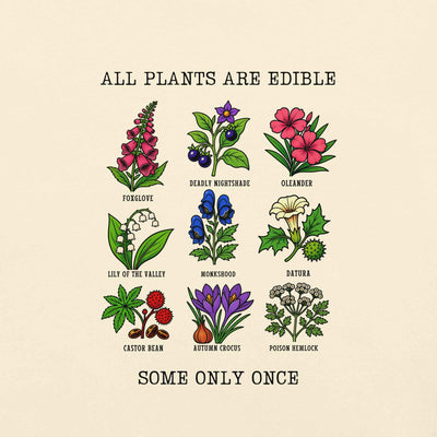 All Plants Are Edible Some Only Once Botanical Chart T-Shirt