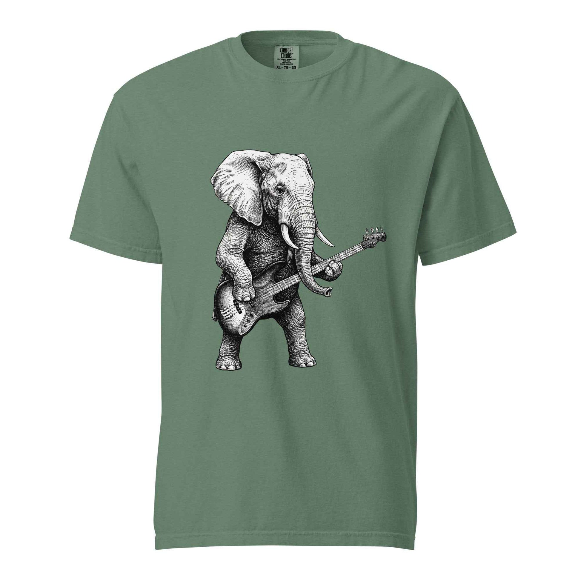 "The Heavy Rhythm" Elephant Bassist Graphic T-shirt