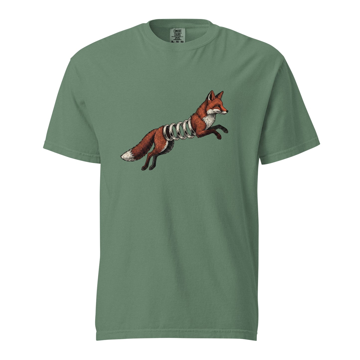 Light green Spring-Loaded Slinky Fox graphic tee - fox slinky spring graphic tee