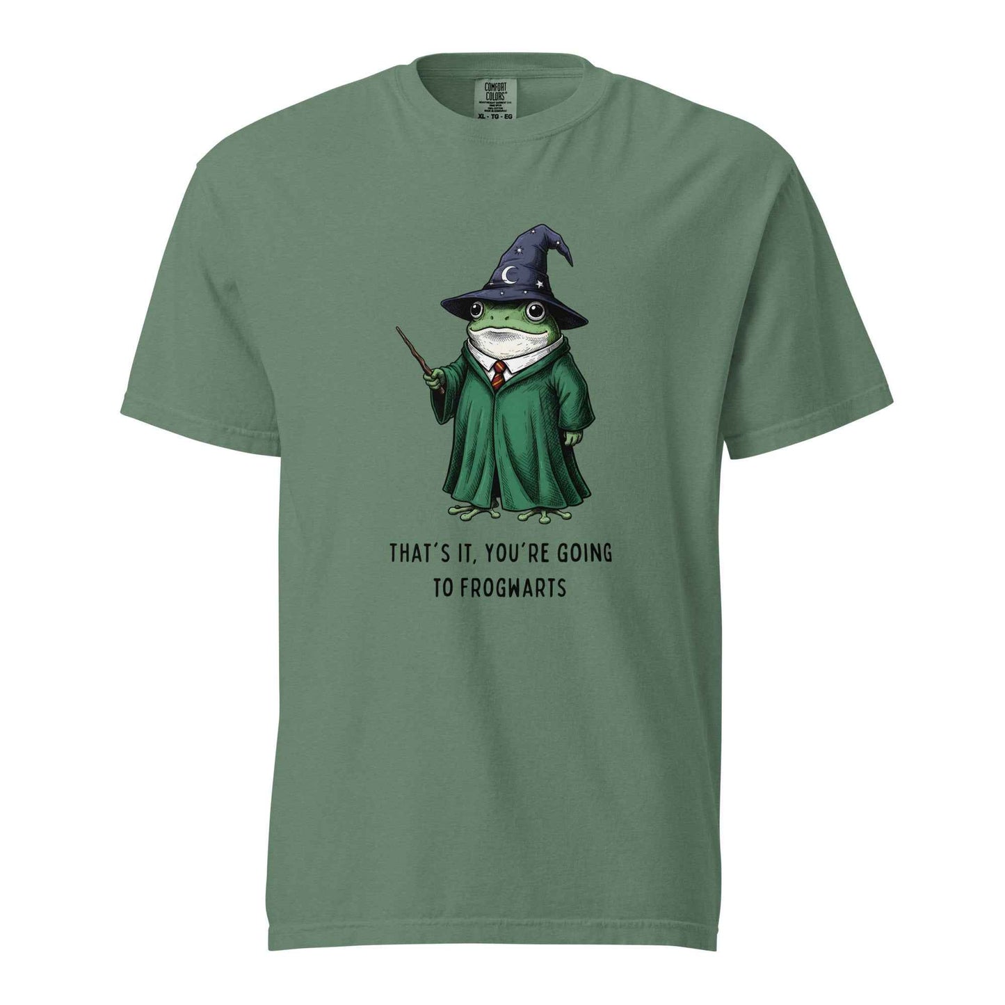 Frogwarts Wizard Frog T-Shirt. Fantasy Humor Tee
