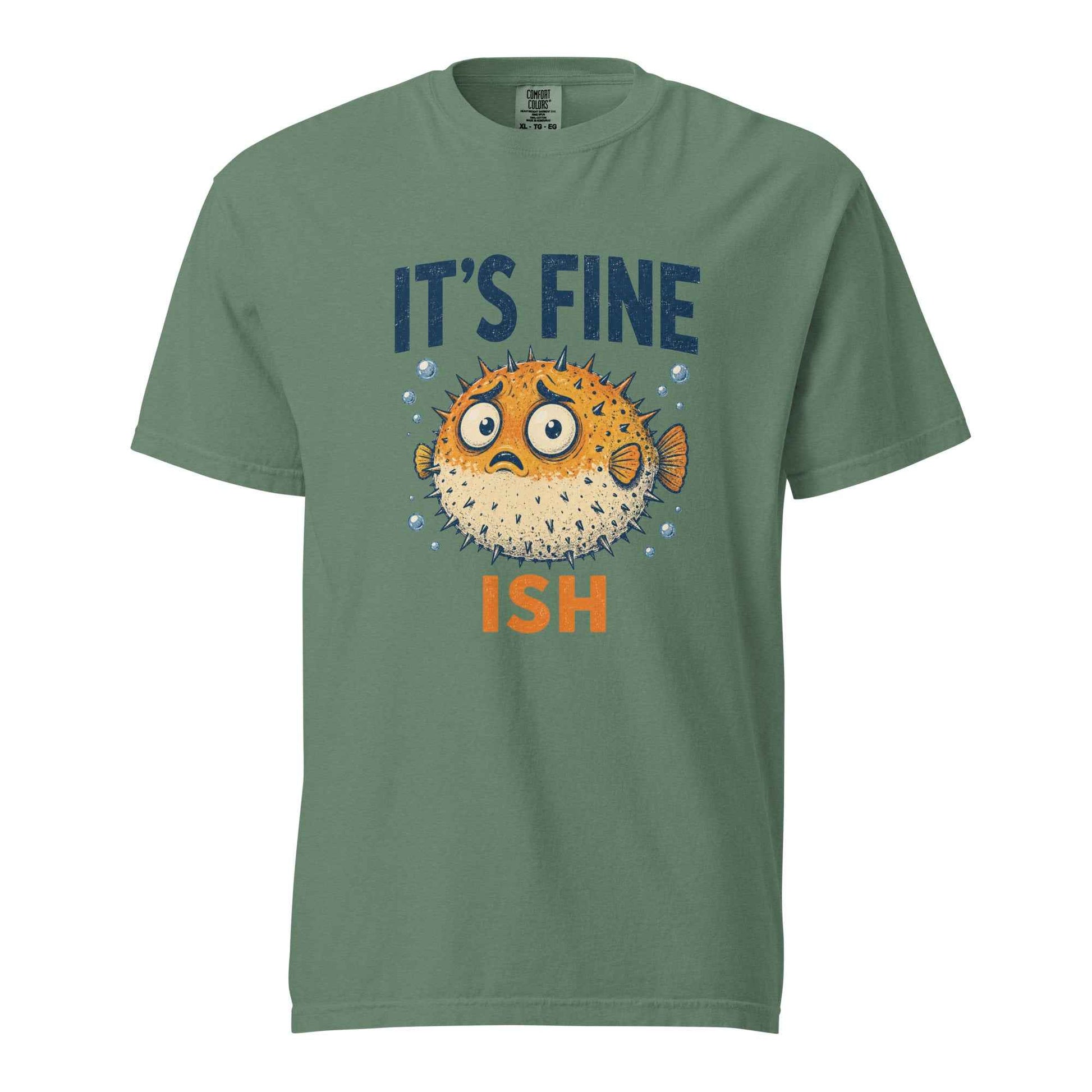Funny Pufferfish T-Shirt | It’s Fine-ish Burnout Tee