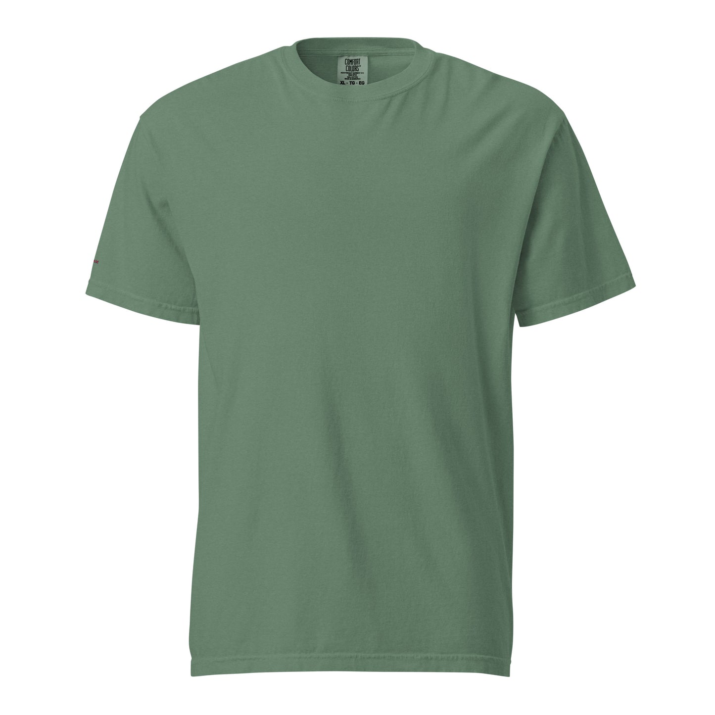 Green t-shirt against a white background