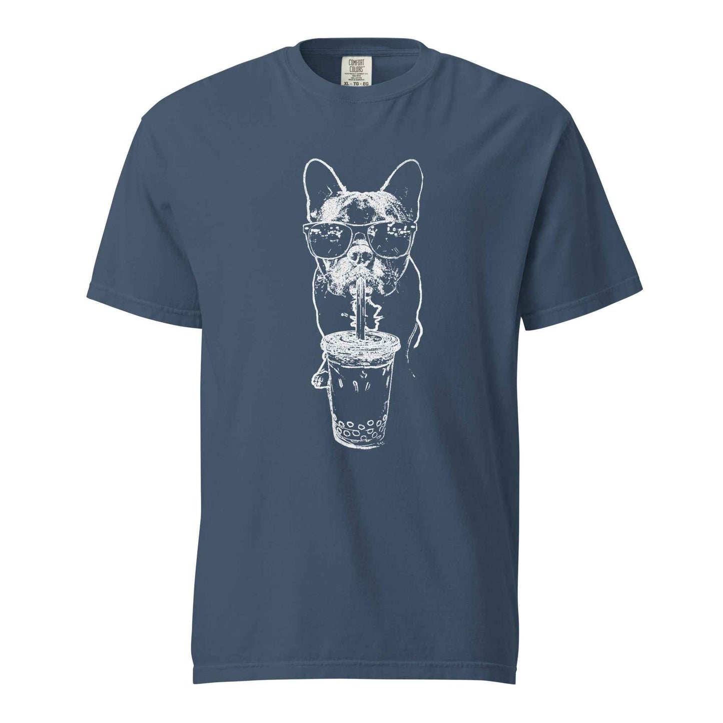 French Bulldog Bubble Tea T-Shirt - Cool Frenchie Graphic Tee Midnight