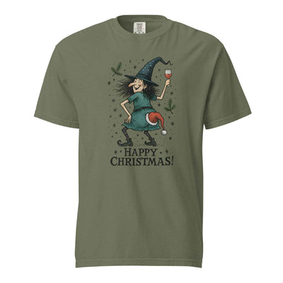 Unisex garment-dyed heavyweight Comfort Colors Merry Christmas shirt, Funny Witch Xmas Tee, Witchy Christmas vibes
