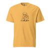 Yellow Monkey Punch minimalist art tee with baby monkeys hugging graphic - punch monkey fan shirt
