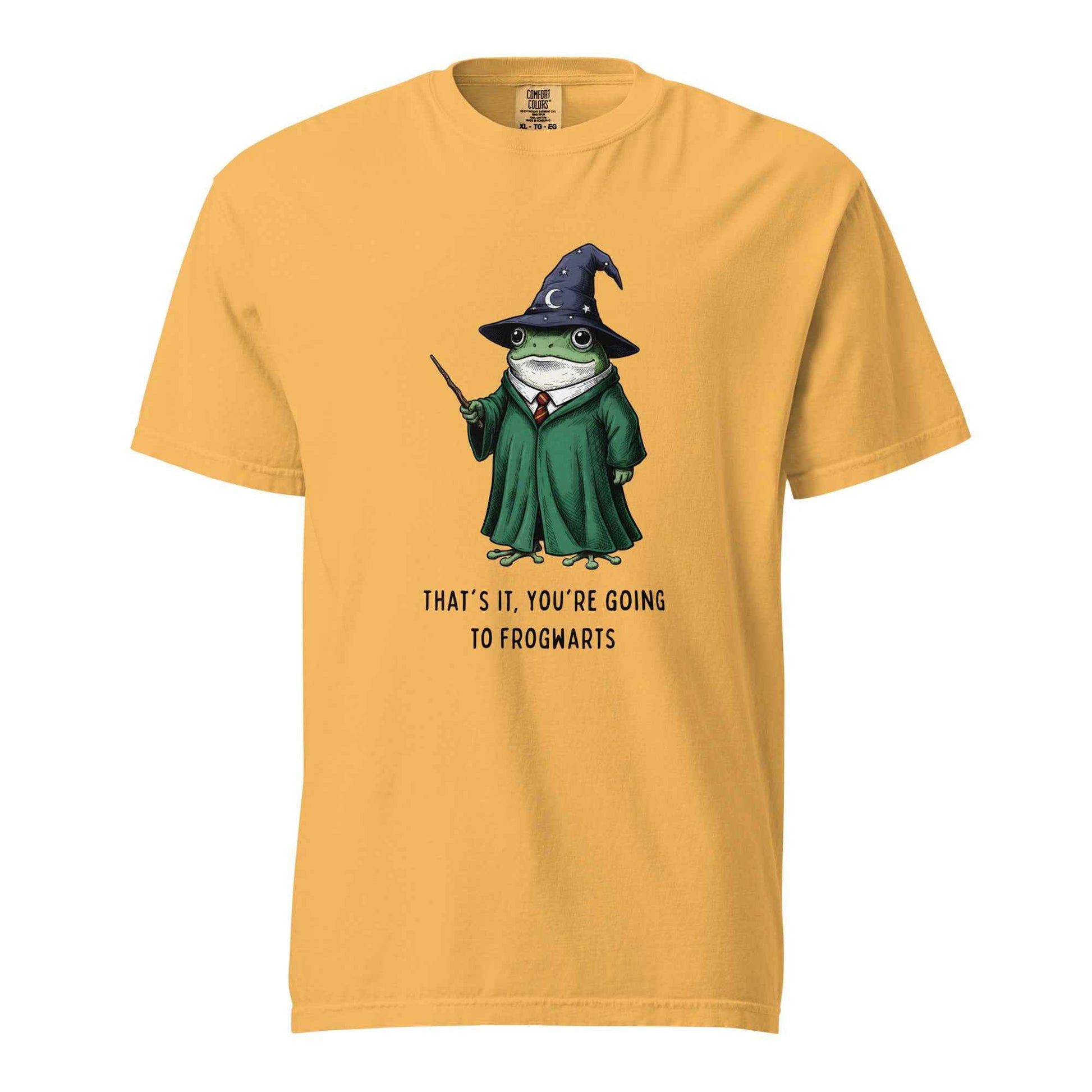 Frogwarts Wizard Frog T-Shirt. Fantasy Humor Tee