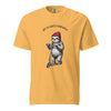 Off to Cause a Kerfuffle Funny Sloth Scooter T-Shirt Mustard