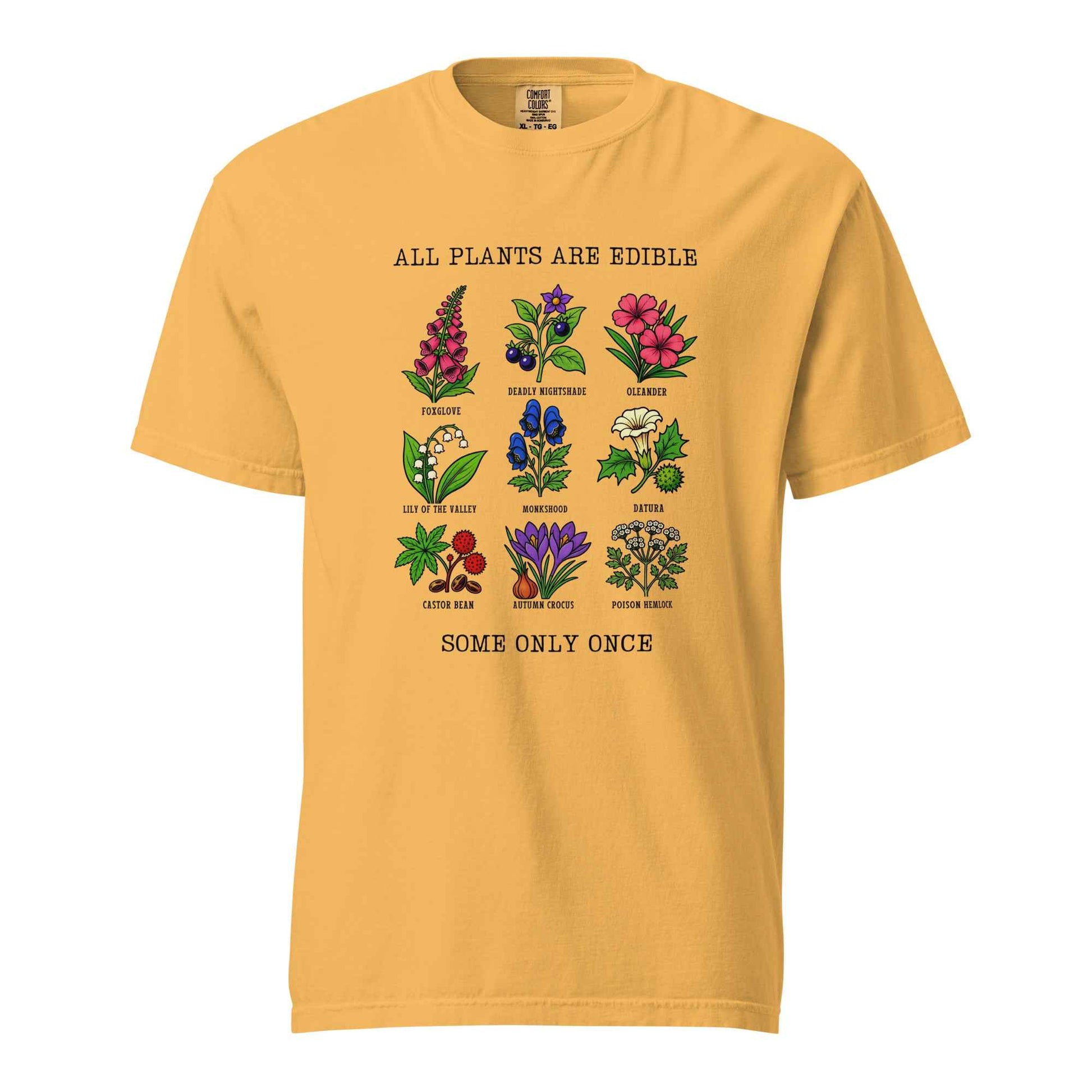 All Plants Are Edible Some Only Once Botanical Chart T-Shirt