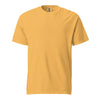 Plain mustard t-shirt on a white background
