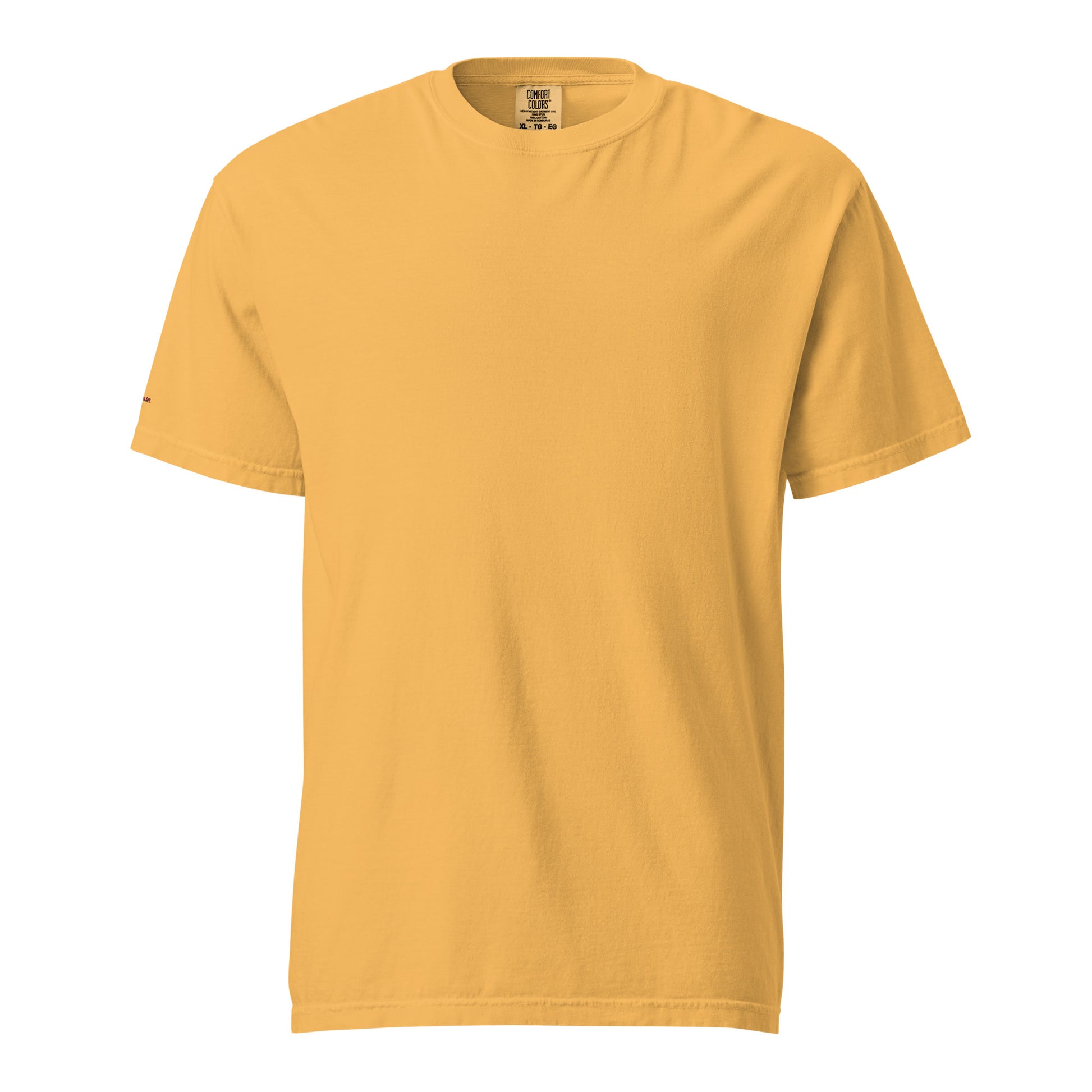 Plain mustard t-shirt on a white background