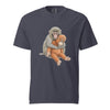 Navy Baby Monkey Punch with plush toy t-shirt - ultimately i have to be brave punch tee