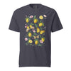 Botanical Lemon T-Shirt - Vintage Lemon and Butterfly Illustration Navy