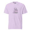 Lavender Monkey Punch minimalist art t-shirt with baby macaque and heart - kawaii baby monkey punch tee