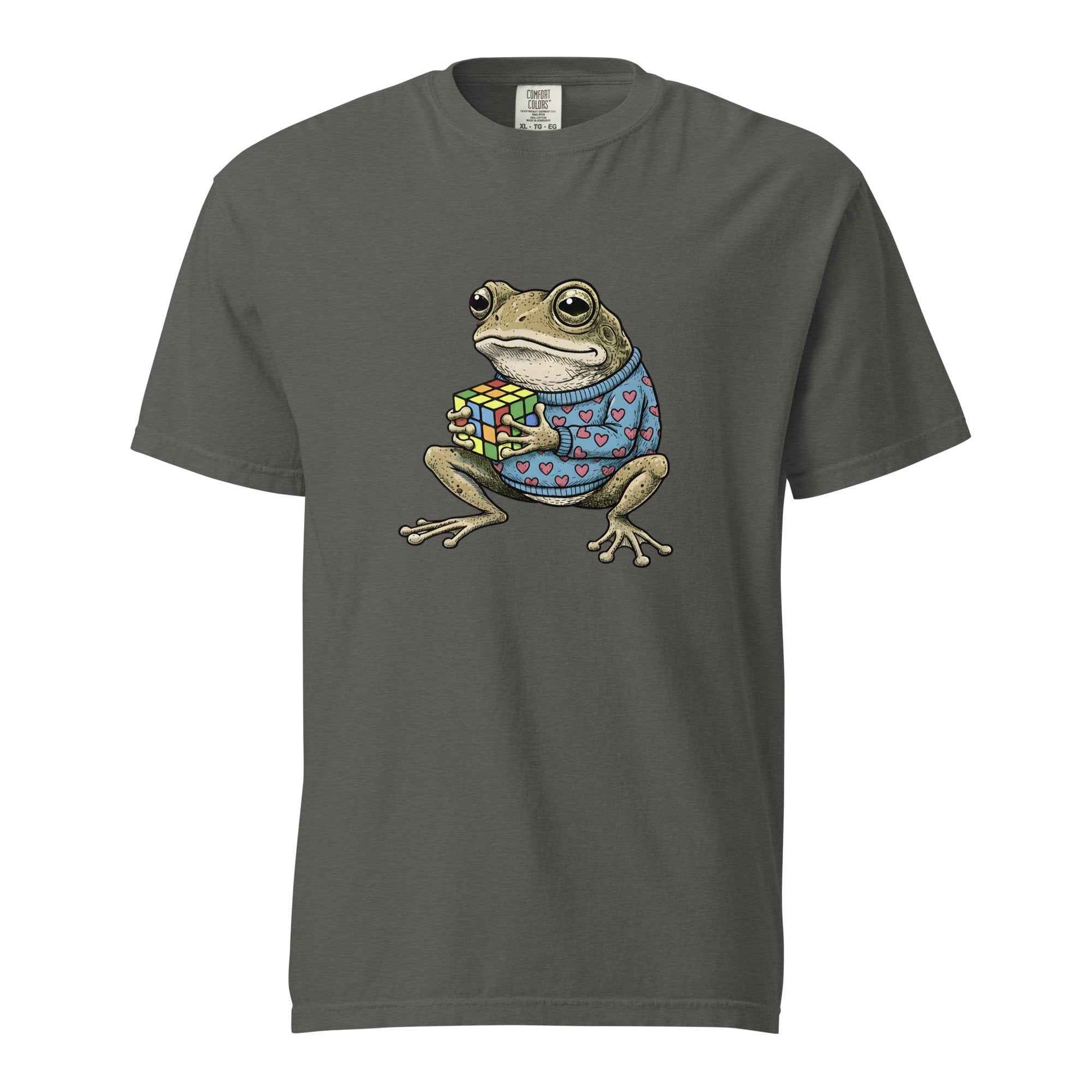 Funny Frog Rubik’s Cube T-Shirt, Retro Toad in Heart Sweater