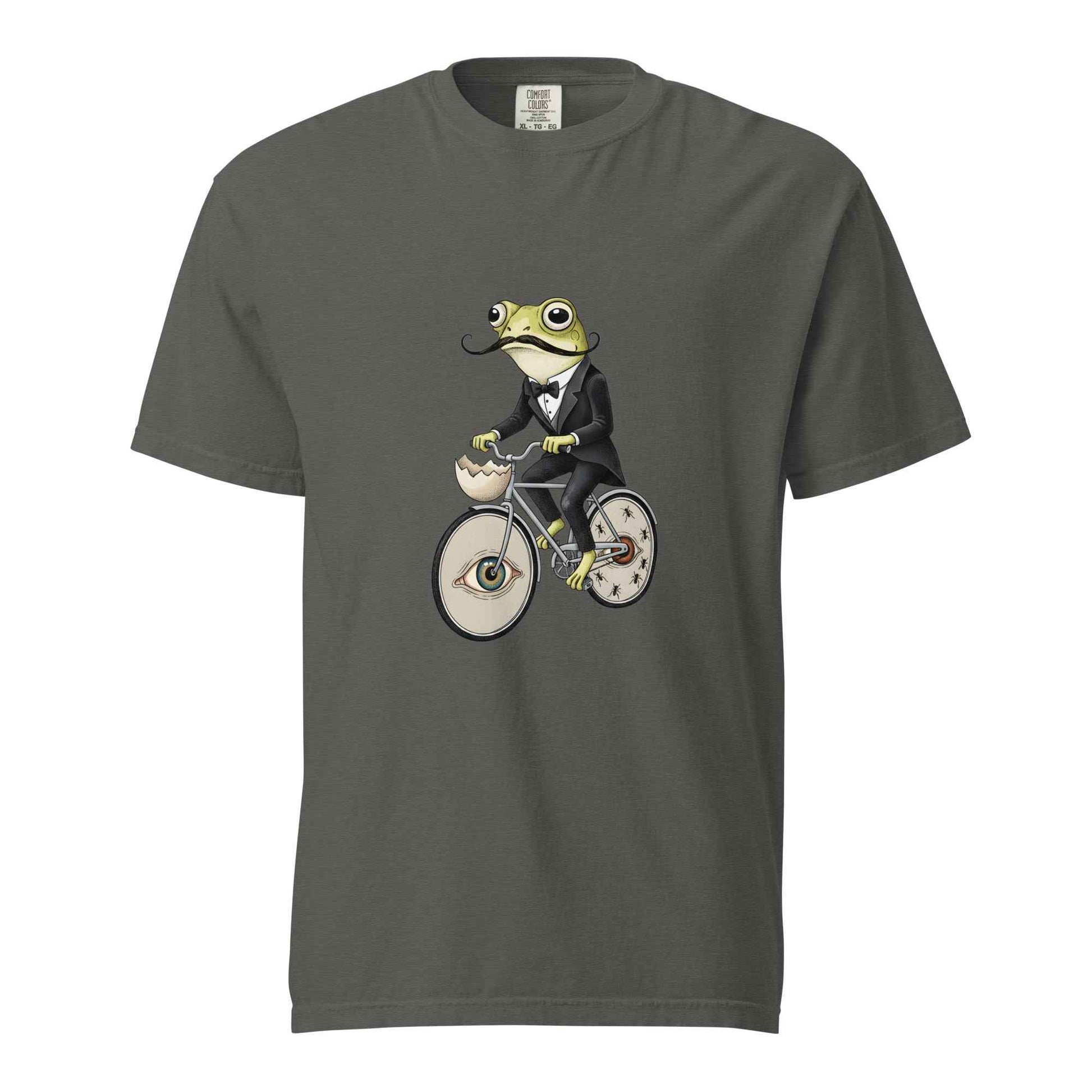 Salvador Dali Inspired Frog Shirt, Frog on Bicycle Tee