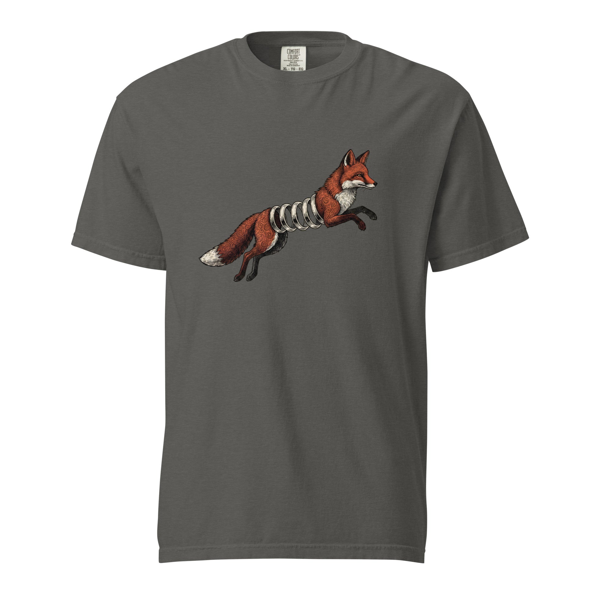 Pepper brown Spring-Loaded Slinky Fox graphic tee - retro fox toy spring vintage tee