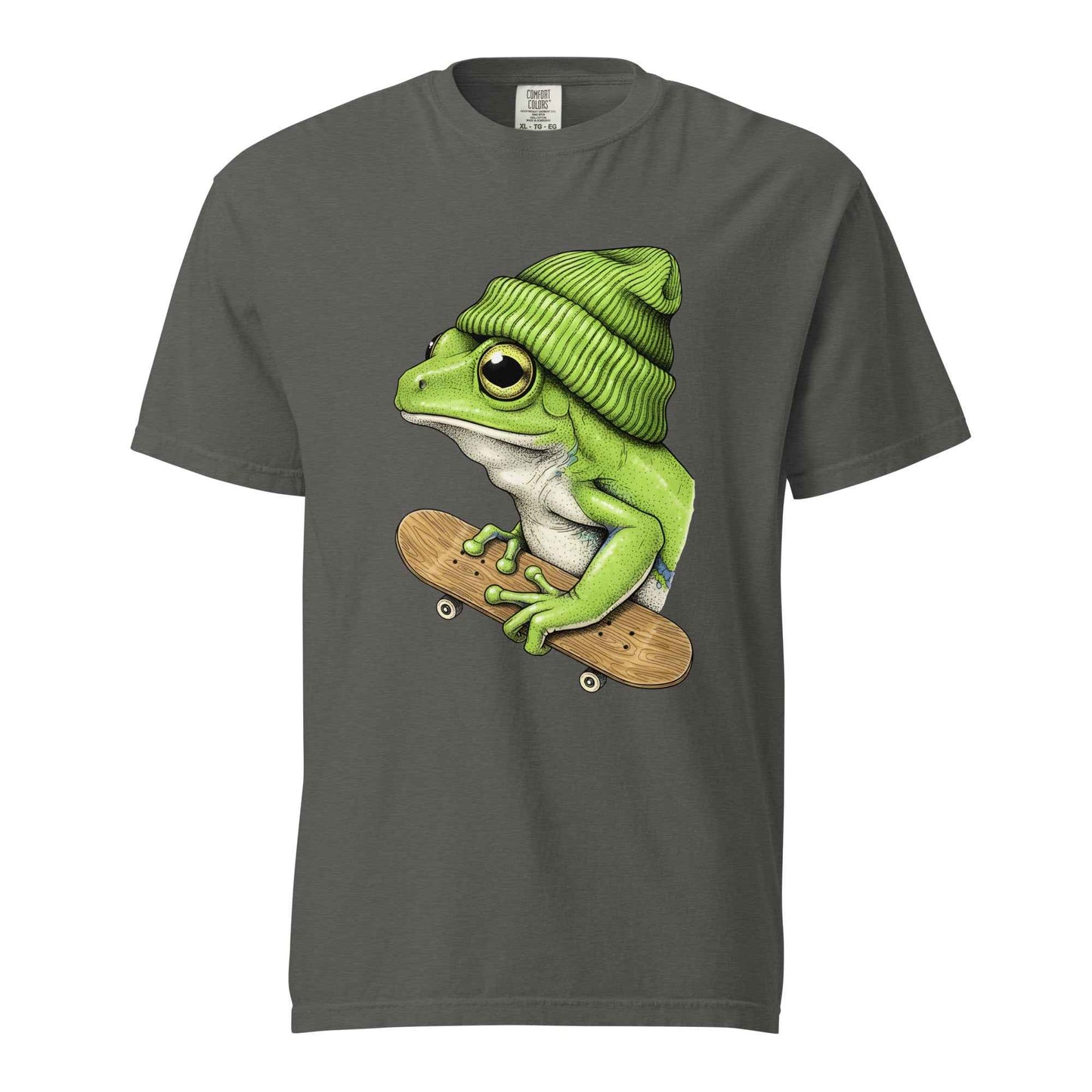 Skateboarding Frog T-Shirt - Funny Frog Skater Graphic Tee Pepper