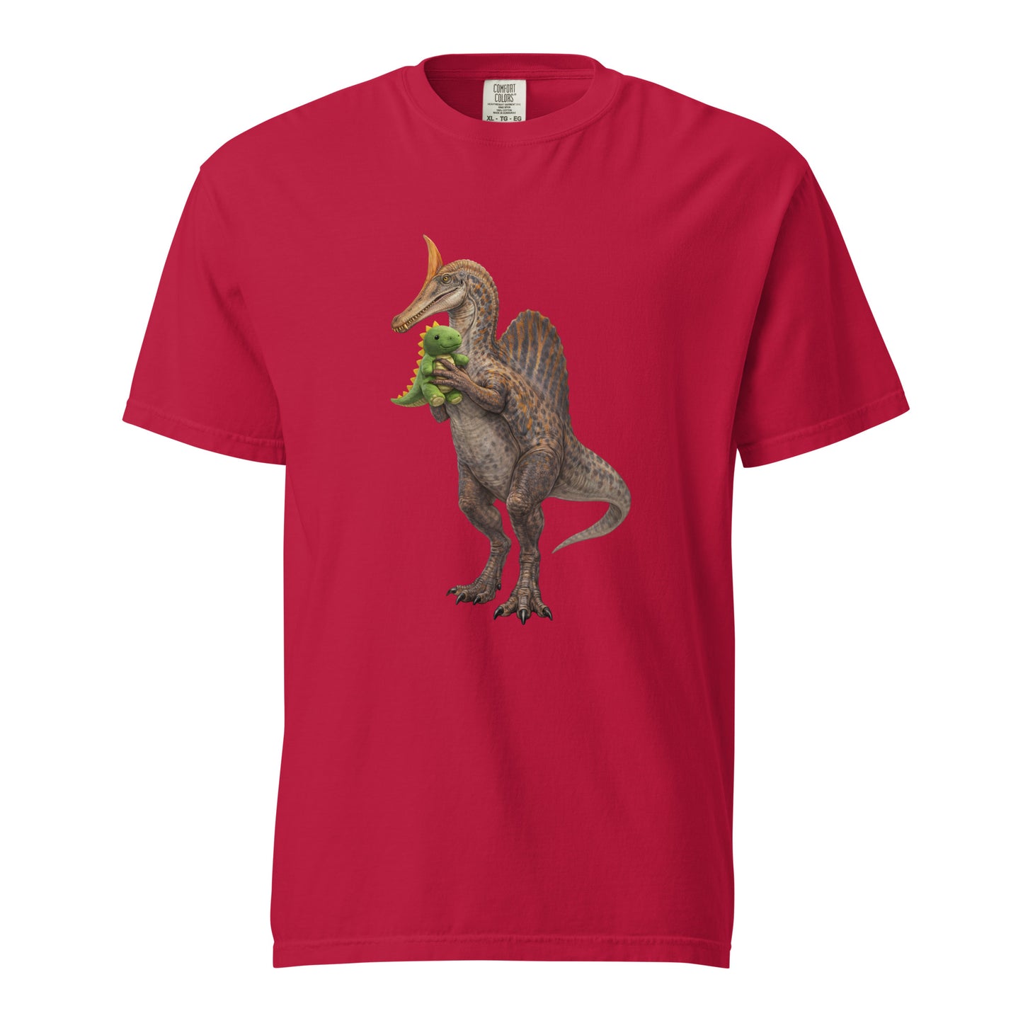 Red newly discovered Spinosaurus mirabilis dinosaur t-shirt - newly discovered dinosaur shirt