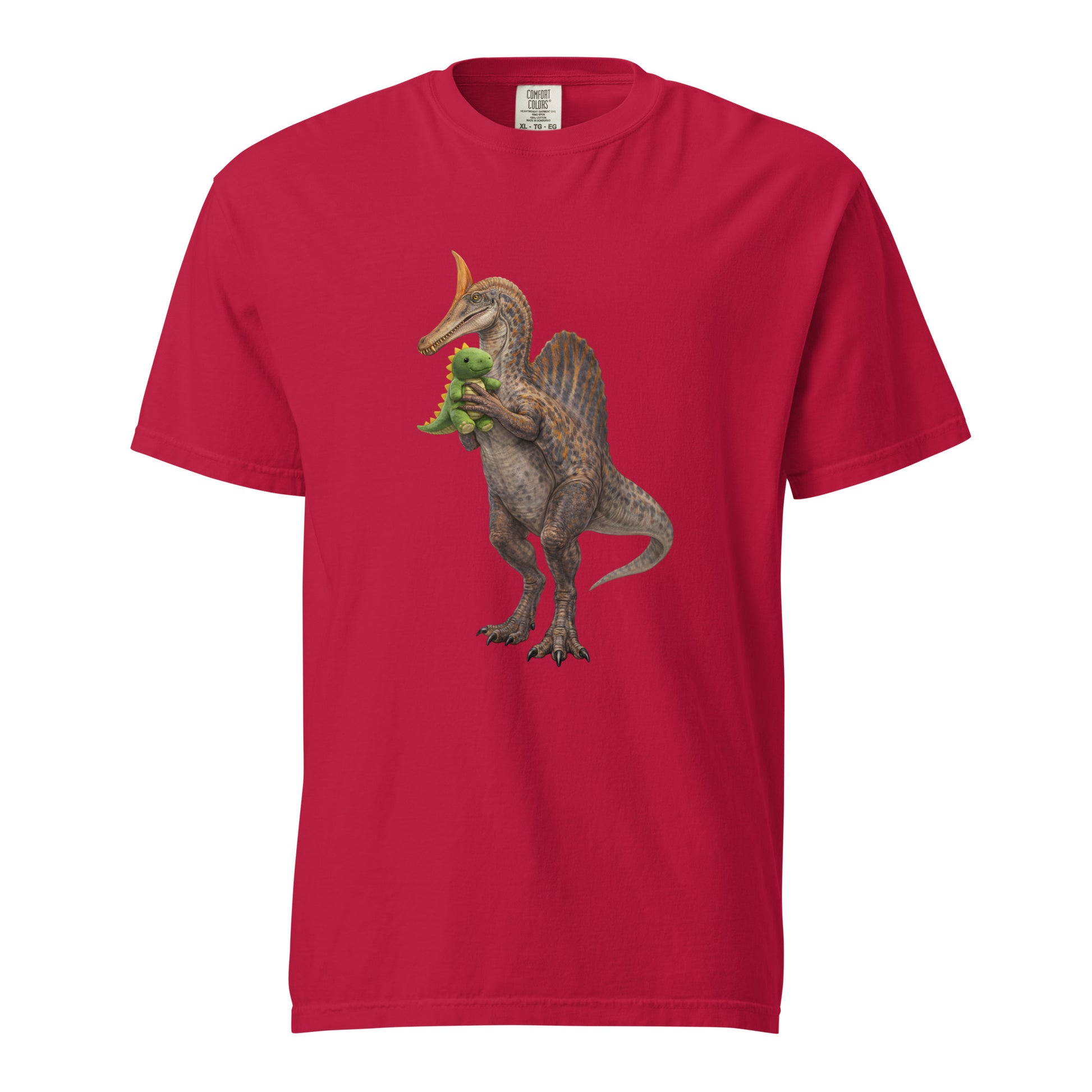 Red newly discovered Spinosaurus mirabilis dinosaur t-shirt - newly discovered dinosaur shirt