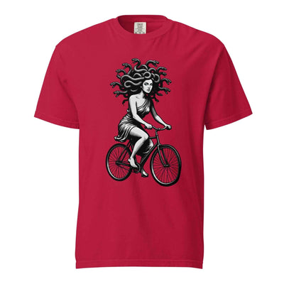 Medusa Gorgon on a Bicycle T-Shirt, Greek Mythology Tee