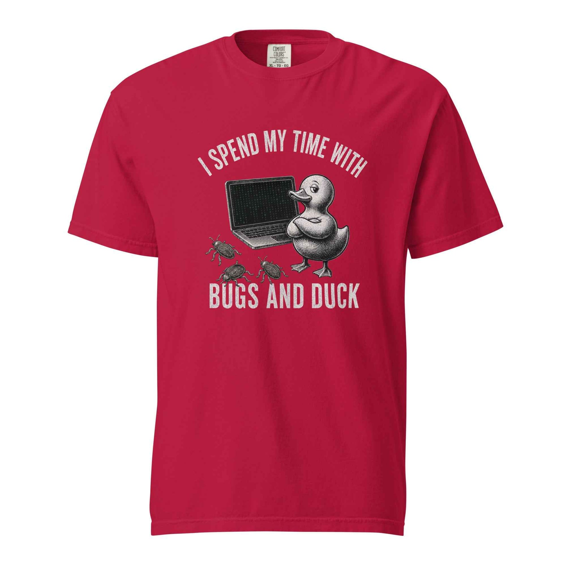 I Spend My Time With Bugs And Duck, Programmer T-Shirt