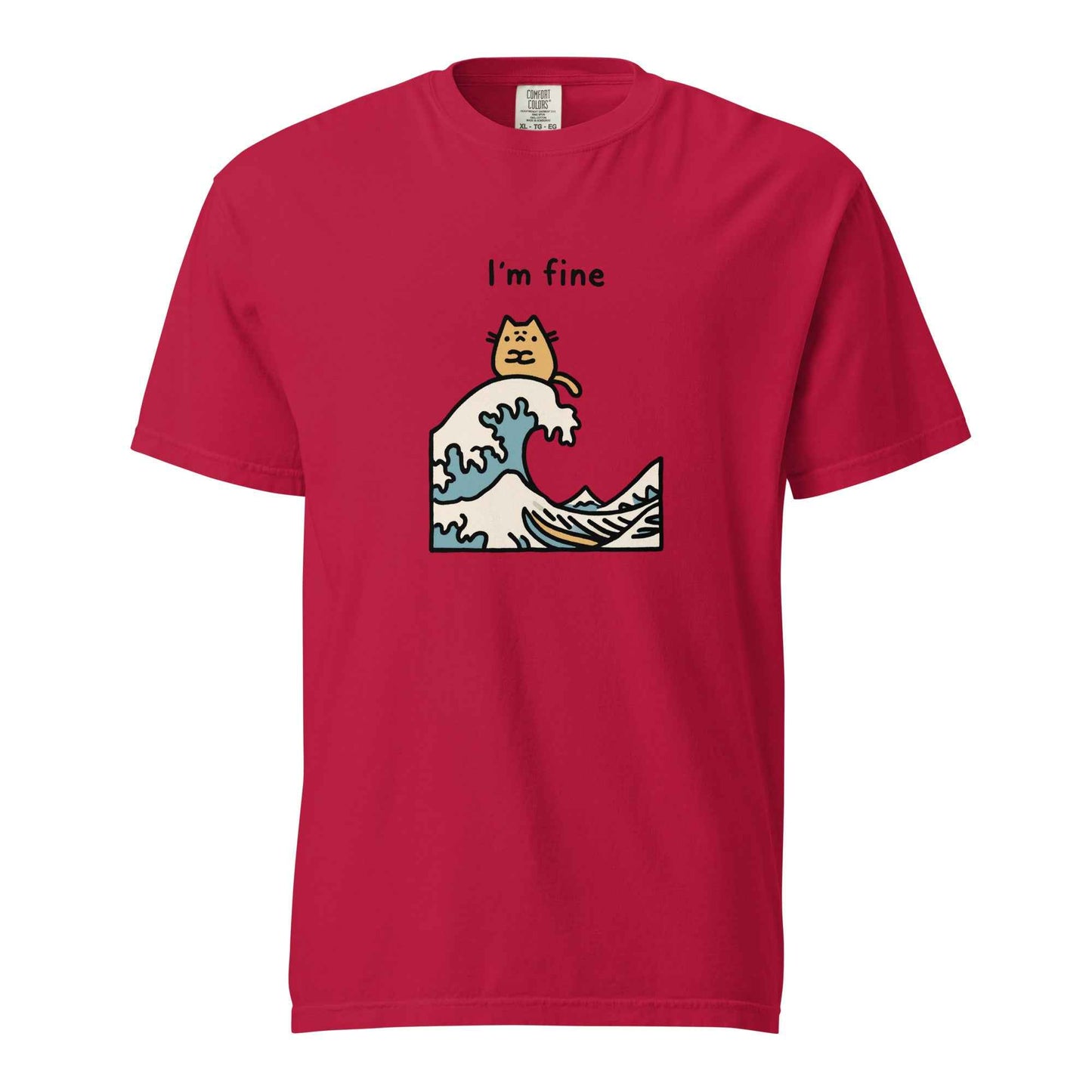 I’m Fine Cat Japanese Wave T-Shirt