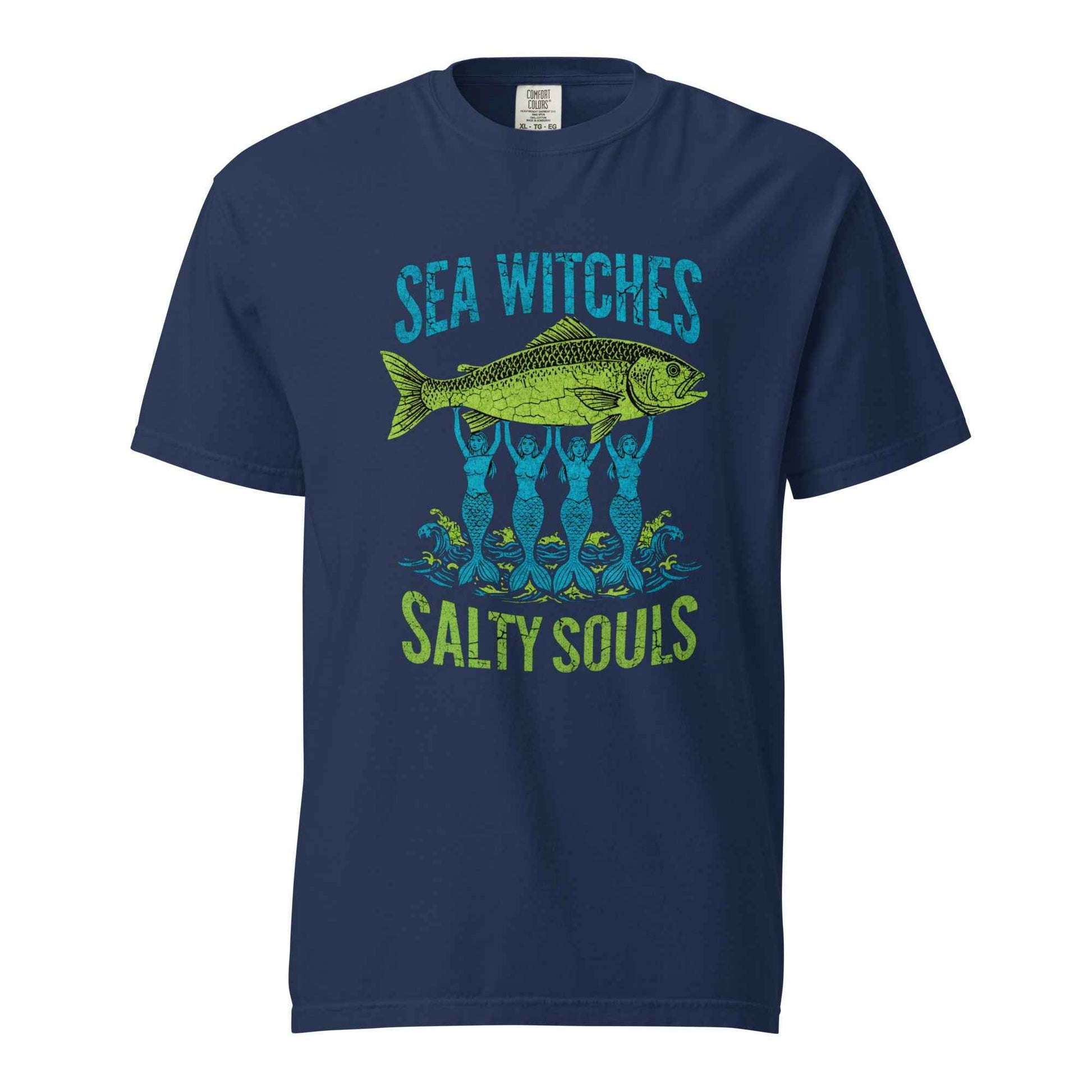 Sea Witches and Salty Souls Graphic T-Shirt True Navy