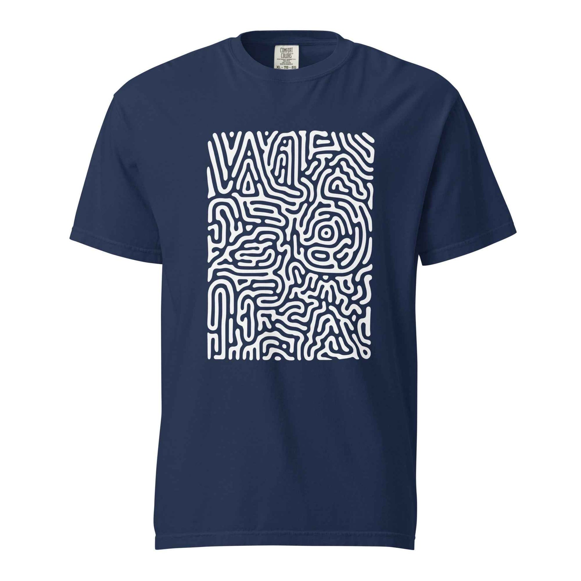 Abstract Maze Line Art Graphic T-Shirt