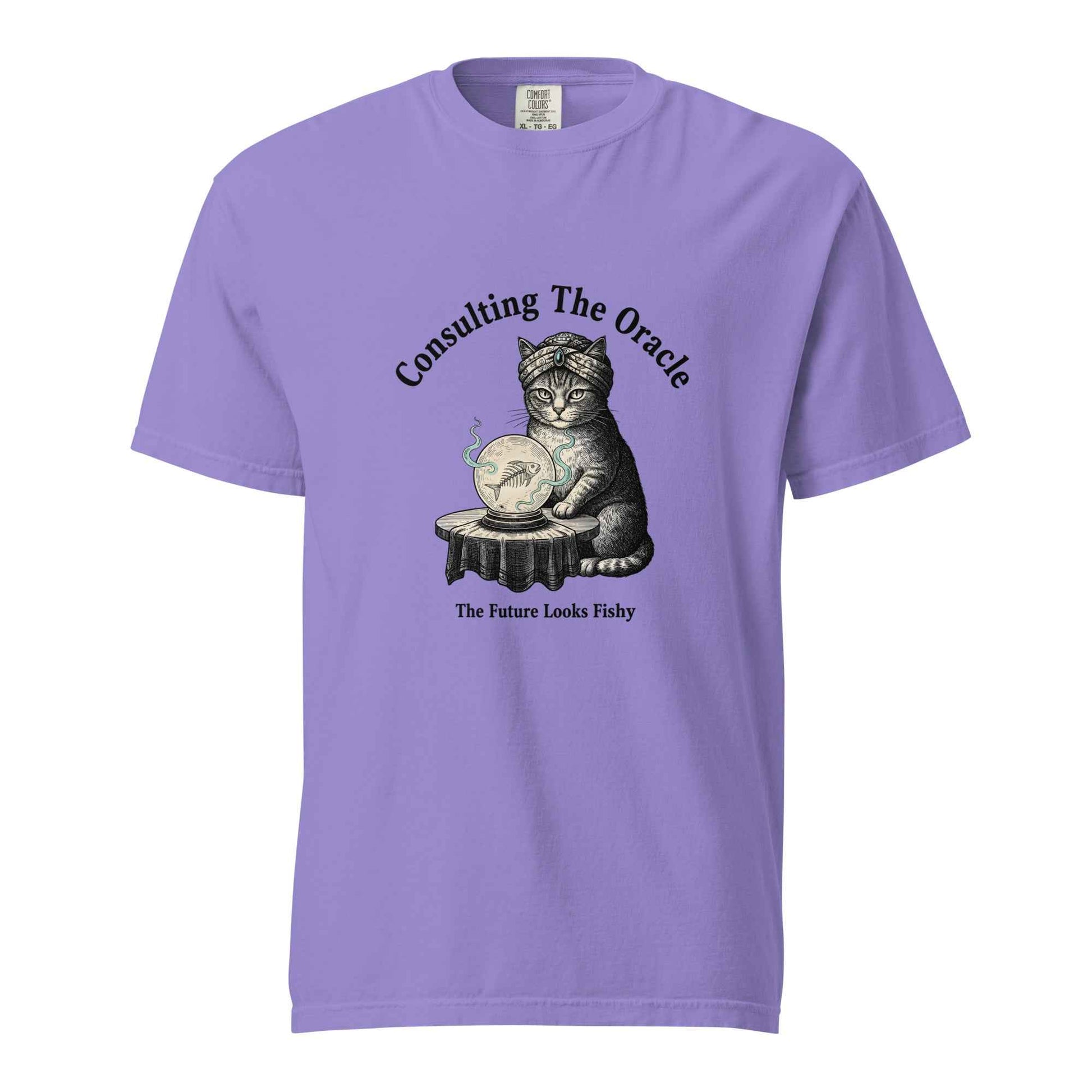 Consulting The Oracle Cat Shirt: The Future Looks Fishy, Funny Fortune Teller Cat