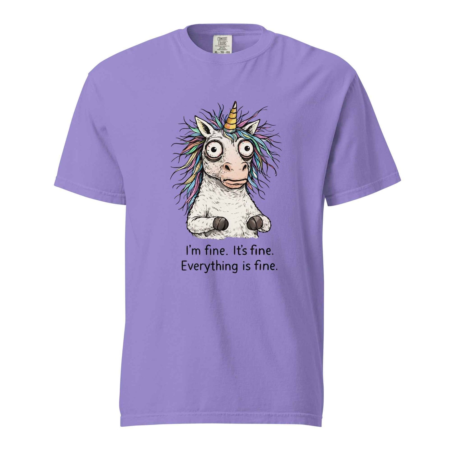 Funny Stressed Unicorn Shirt, I'm Fine Everything is Fine Tee