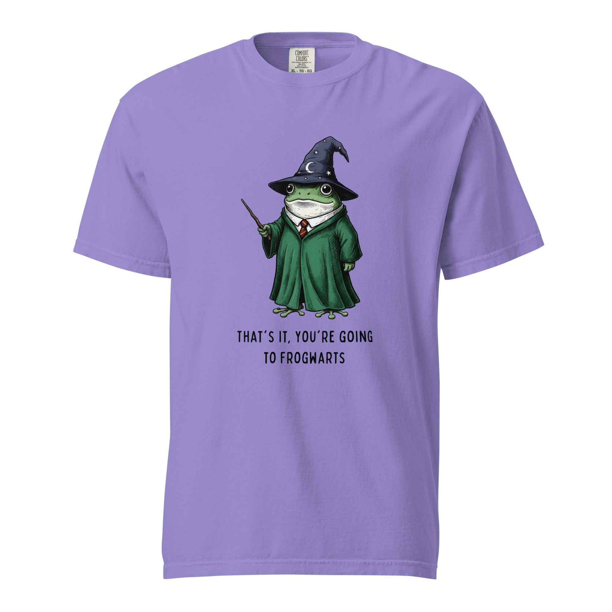 Frogwarts Wizard Frog T-Shirt. Fantasy Humor Tee