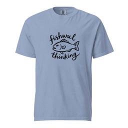 Washed denim blue Funny fishing shirt outdoor angler graphic tee - funny fishing shirt gift for anglers
