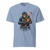 Washed denim Punch 2030 Heart Core warrior monkey graphic tee - baby monkey punch shirt