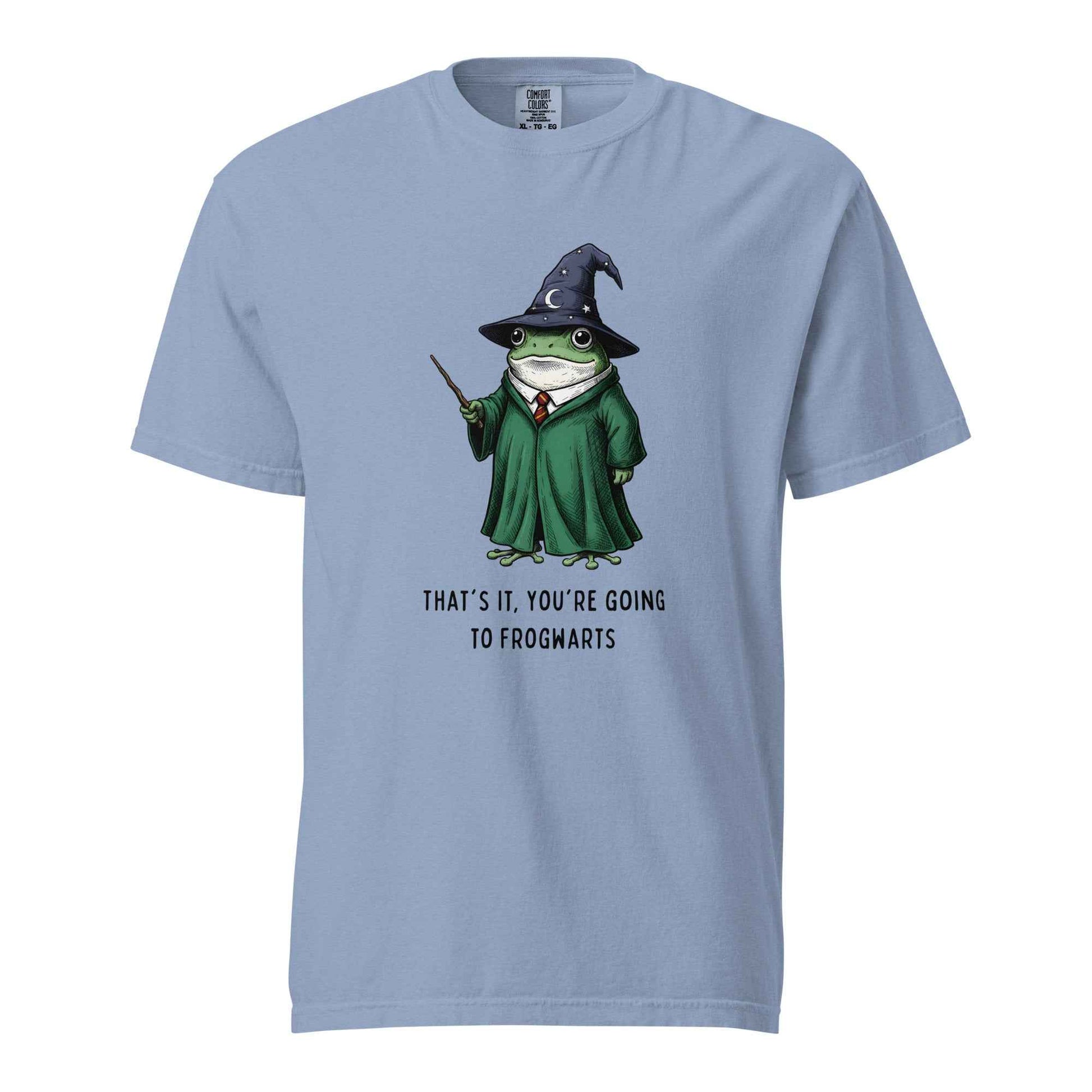 Frogwarts Wizard Frog T-Shirt. Fantasy Humor Tee