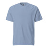 Plain light blue t-shirt on a white background