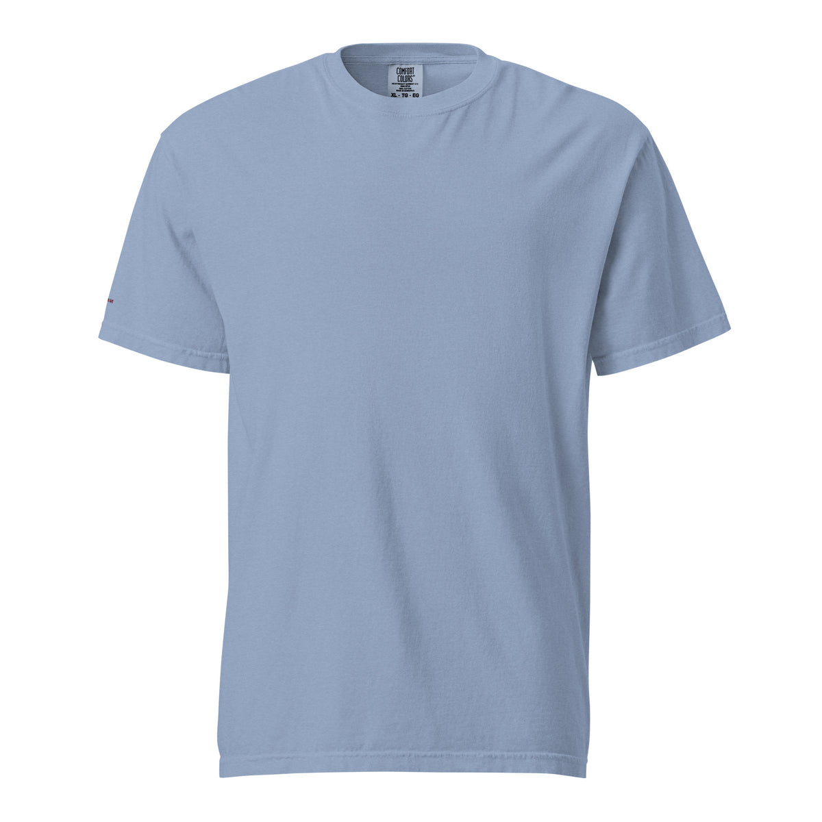 Plain light blue t-shirt on a white background