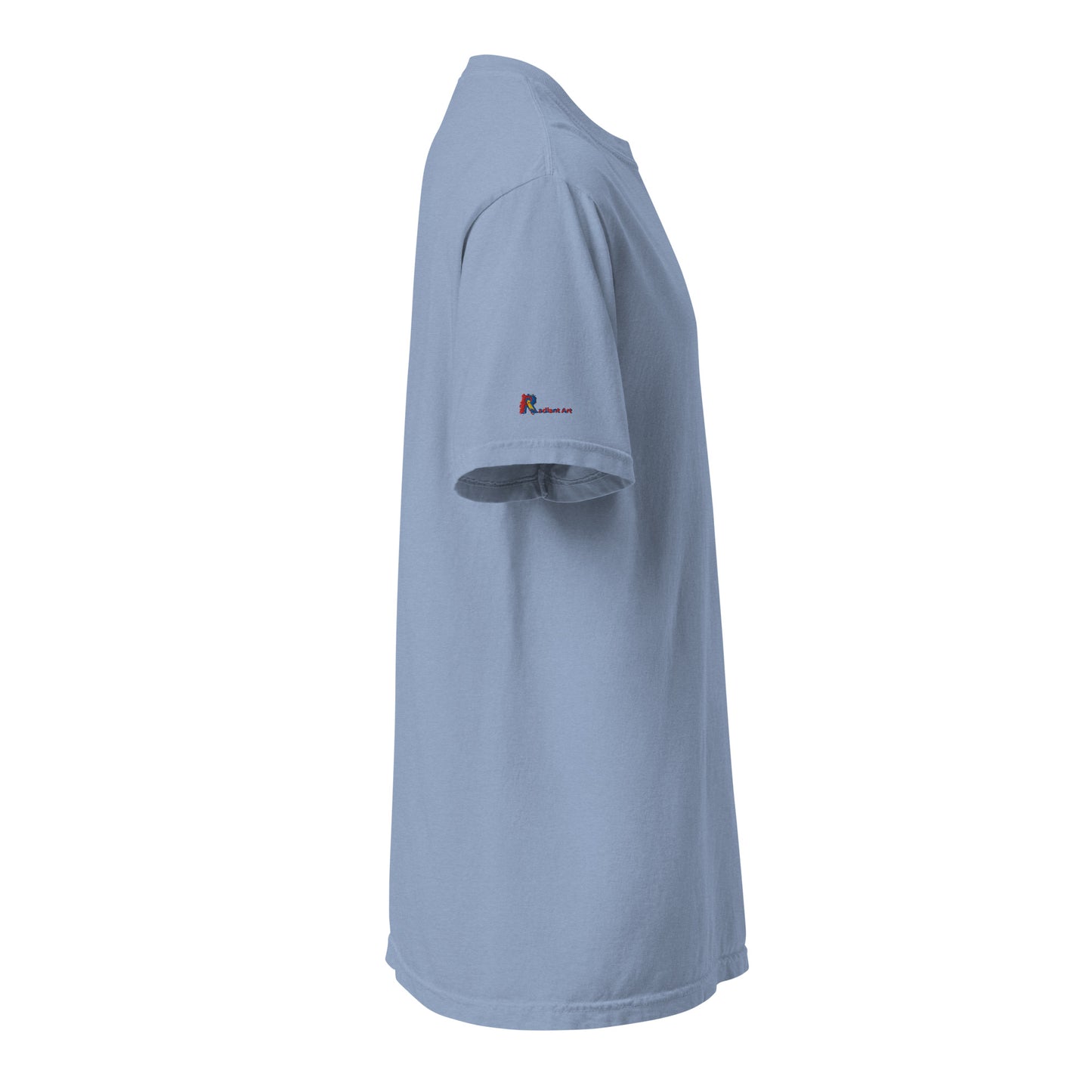 Plain light blue t-shirt on a white background